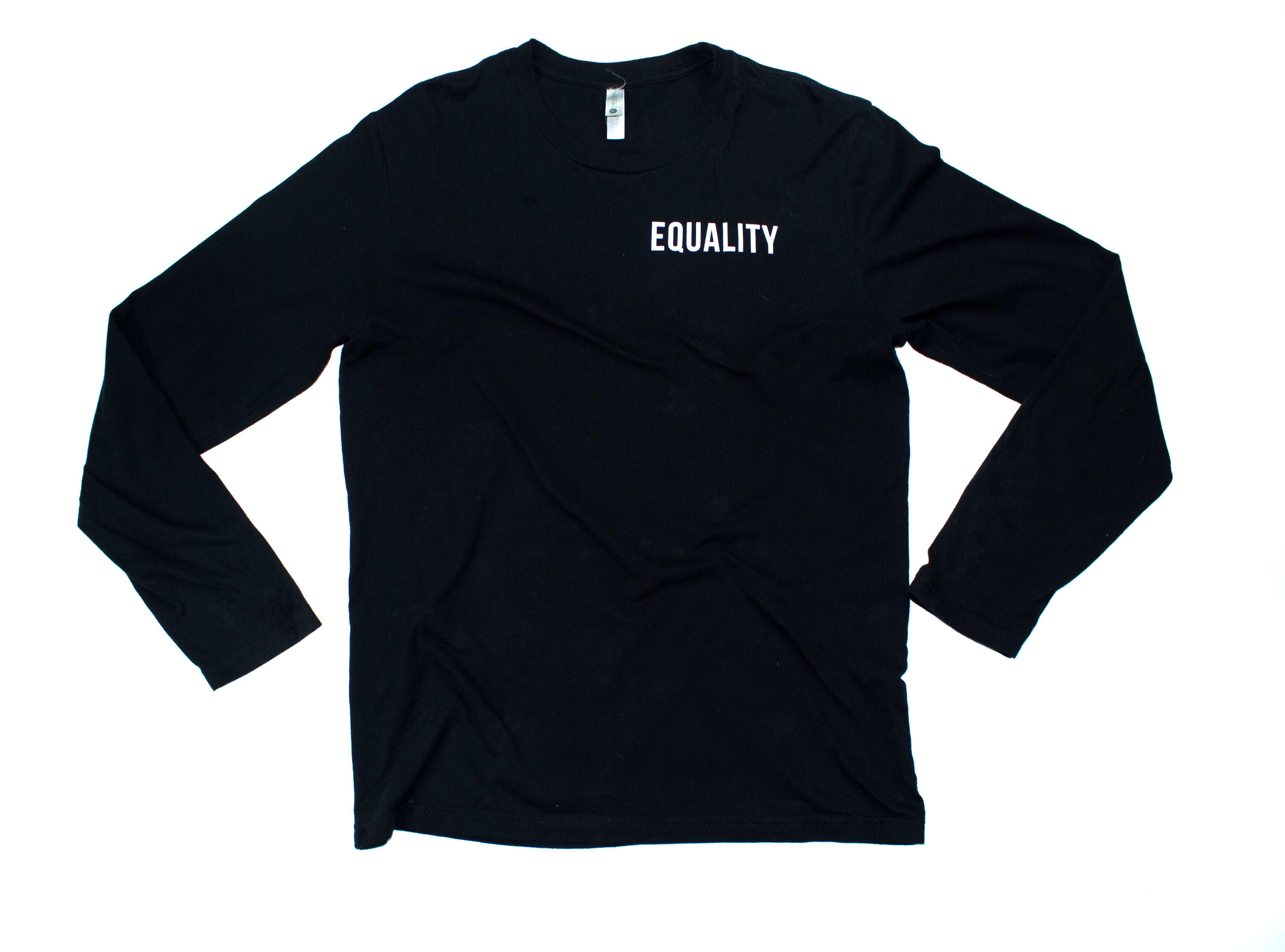baloncesto incrementar Miseria Black Equality Minimalist, Long Sleeve T-Shirt (White Lettering) –  Landlocked